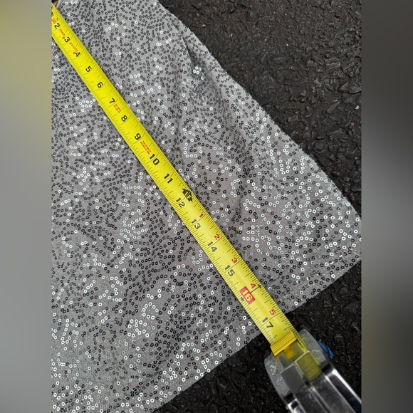 Express Y2k Vintage Silver Sequin Beaded Glitter Cami Top S Babydoll Festival - Picture 5 of 5